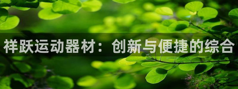 678体育官方正版app开户：祥跃运动器材：创新与便捷的综合